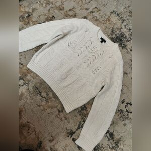 J. Crew Ivory Heritage 1988 alpaca wool blend sweater size L